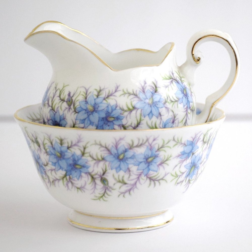 Tuscan Vintage Mini Creamer Sugar Bowl Set